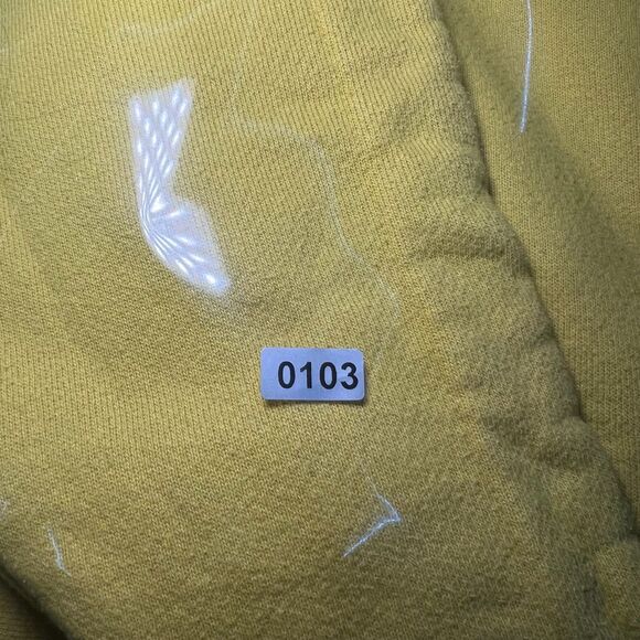 Champion Men Large Yellow Reverse Weave Heavyweight Embroidered Logo Hoodie - Picture 8 of 8